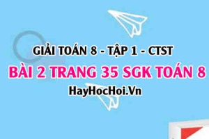 Giải bài 2 trang 35 Toán 8 Tập 1 SGK Chân trời sáng tạo